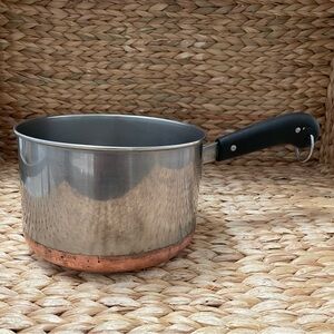Vintage Revere Ware 1801 copper-clad stainless steel saucepan 3QT